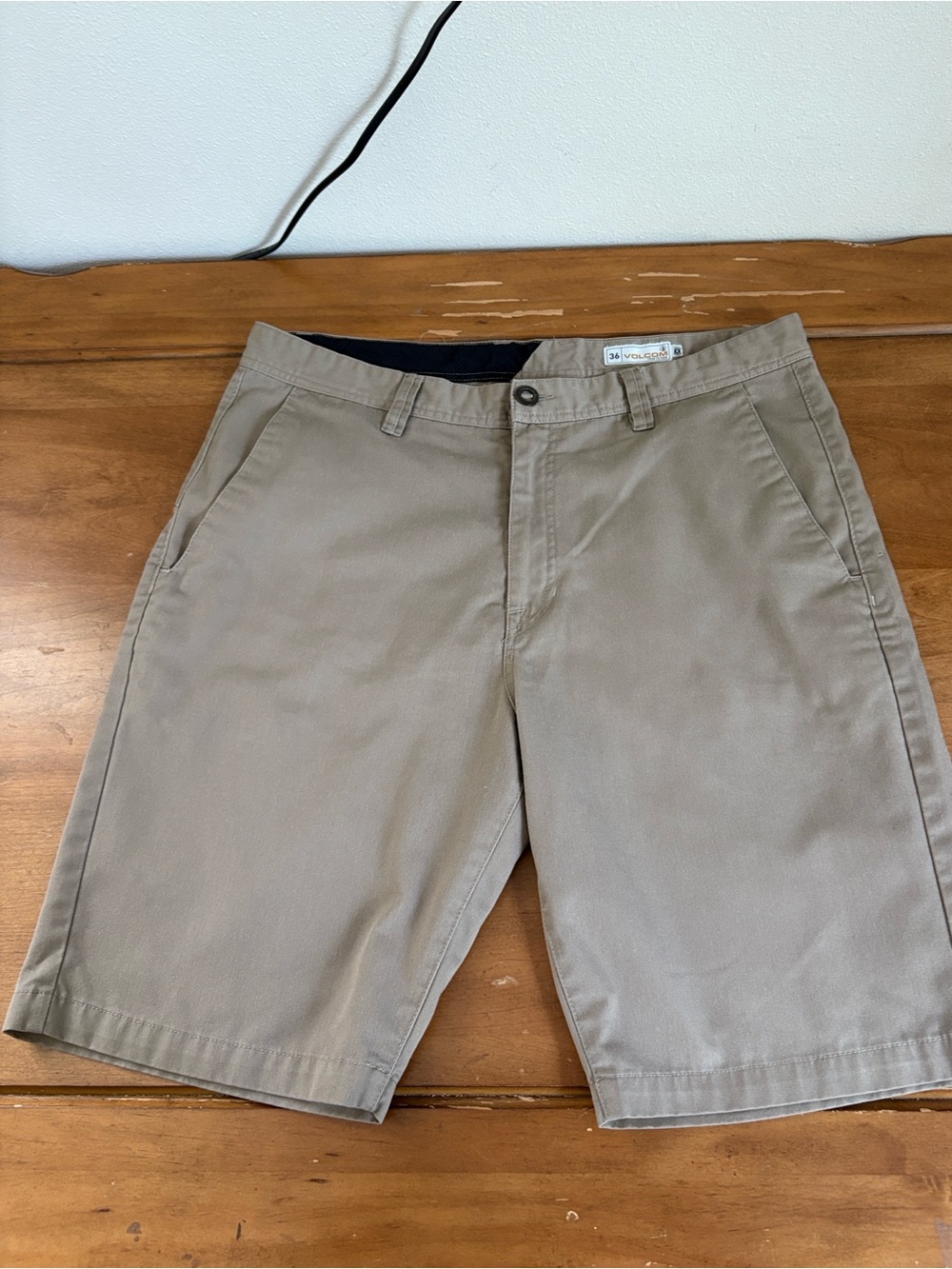 Volcom Men's Tan Chino Pants - Straight Cut Size 36